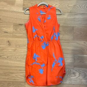 Tory Burch Orange and Blue Floral Dress